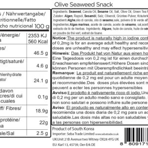 Daechun(Choi's1) Seaweed Snack, (Pack of 20), Original, Sea Salt, Green Tea Powder, Product of Korea