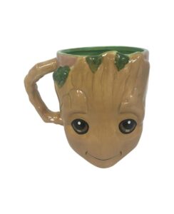 silver buffalo marvel guardians of the galaxy baby groot face 3d sculpted ceramic mug, 20 ounce
