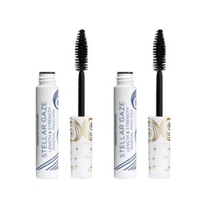pacifica beauty stellar gaze length & strength black mascara, for volume and length, vitamin b + coconut, natural lash effect, silicone, sulfate + paraben free, vegan and cruelty free, pack of 2
