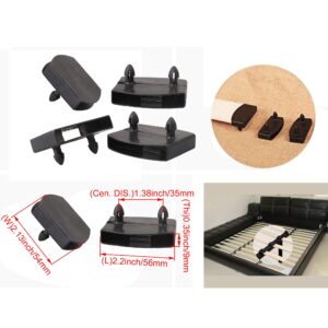 RDEXP 50PCS Plastic Bed Slat Caps Holders Replacement for Holding & Securing 5.3-5.5cm Width Wooden Slats Bed Base Black