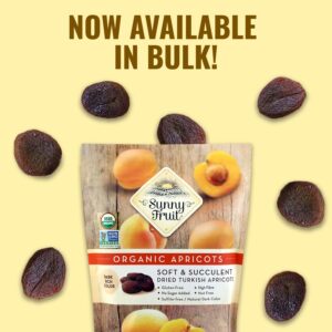 ORGANIC Turkish Dried Apricots - Sunny Fruit - 32oz Bulk Bag | Purely Apricots - NO Added Sugars, Sulfurs or Preservatives | NON-GMO, VEGAN, HALAL & KOSHER