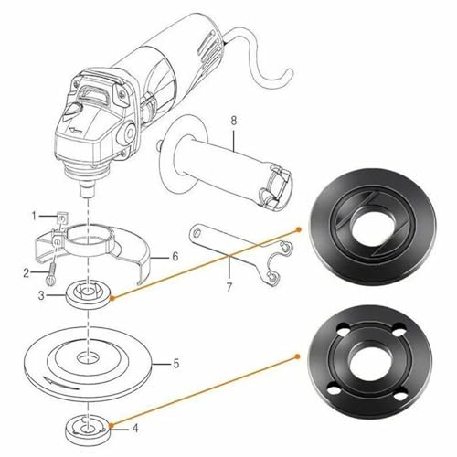 Grinder Angle Spanner Wrench Flange Nut for Compatible with Dewalt Milwaukee Bosch Black Decker Ryobi Makita 193465-4 4.5" 5" 5/8-11 Parts