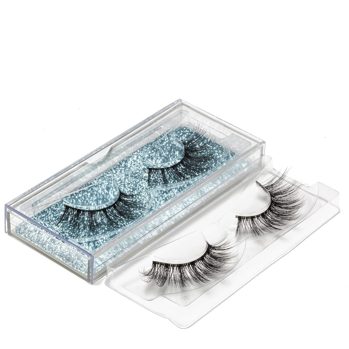 DYSILK Lashes False Eyelashes - Eye Lashes Mink Lashes 5 Pairs 6D Lashes Pack Fluffy Lashes Fake Eye Lashes Natural Look Wispy Eyelashes Strip Lash Faux False Eyelashes Extensions Kit | 001-15mm