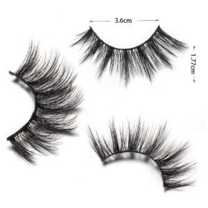 DYSILK Lashes False Eyelashes - Eye Lashes Mink Lashes 5 Pairs 6D Lashes Pack Fluffy Lashes Fake Eye Lashes Natural Look Wispy Eyelashes Strip Lash Faux False Eyelashes Extensions Kit | 001-15mm