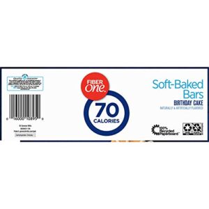 Fiber One 70 Calorie Soft-Baked Bars, Birthday Cake, Snack Bars, 12 ct