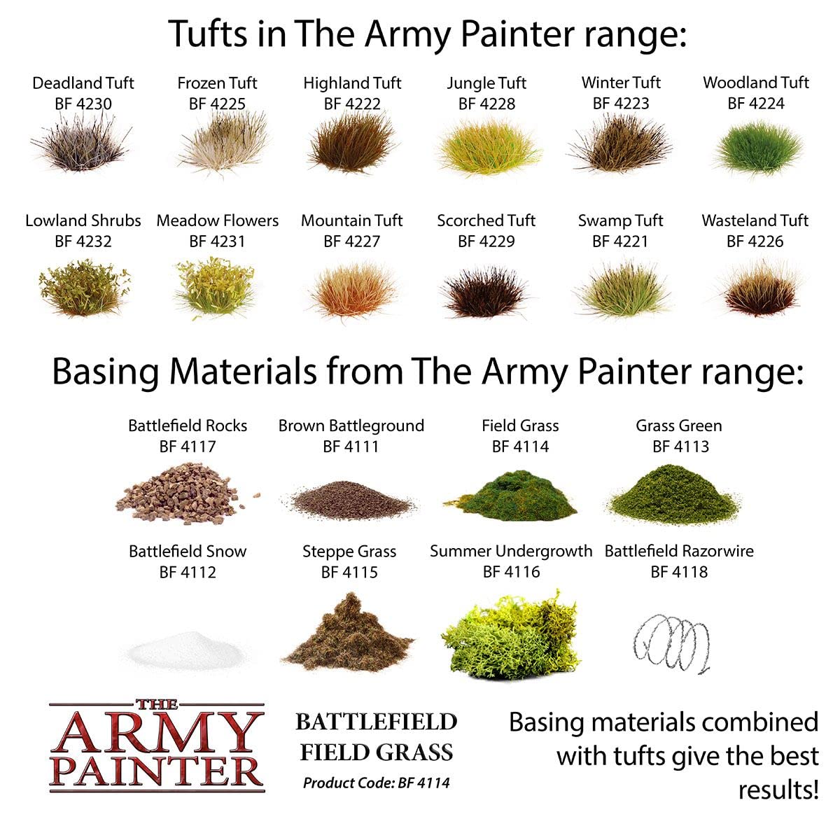 The Army Painter Battlefield: Field Grass Basing, 150 ml-for Miniature Bases & Terrains -Scenics Static Grass, Model Terrain Grass, Terrain Model Kit & The Army Painter Tufts for Bases of Minis