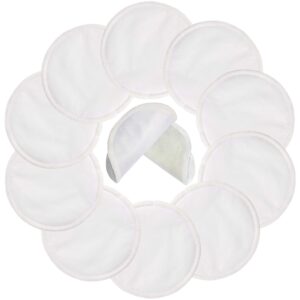pinowu reusable nursing pads (10 pack) for breastfeeding moms - 4.7 inch washable breastfeeding nipple pad for maternity with laundry bag