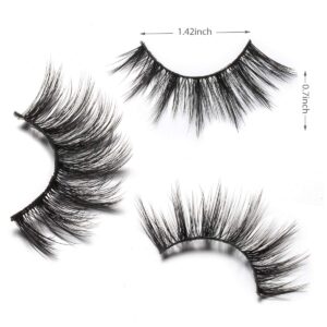 DYSILK Eyelashes Mink Lashes Fluffy- Cat Eye Lashes 3 Pairs 6D Mink Lashes Wispy Eyelashes Lashes That Look Like Extensions Lashes Set Reusable Lashes Pack Eye Lashes |001-0.7 inch