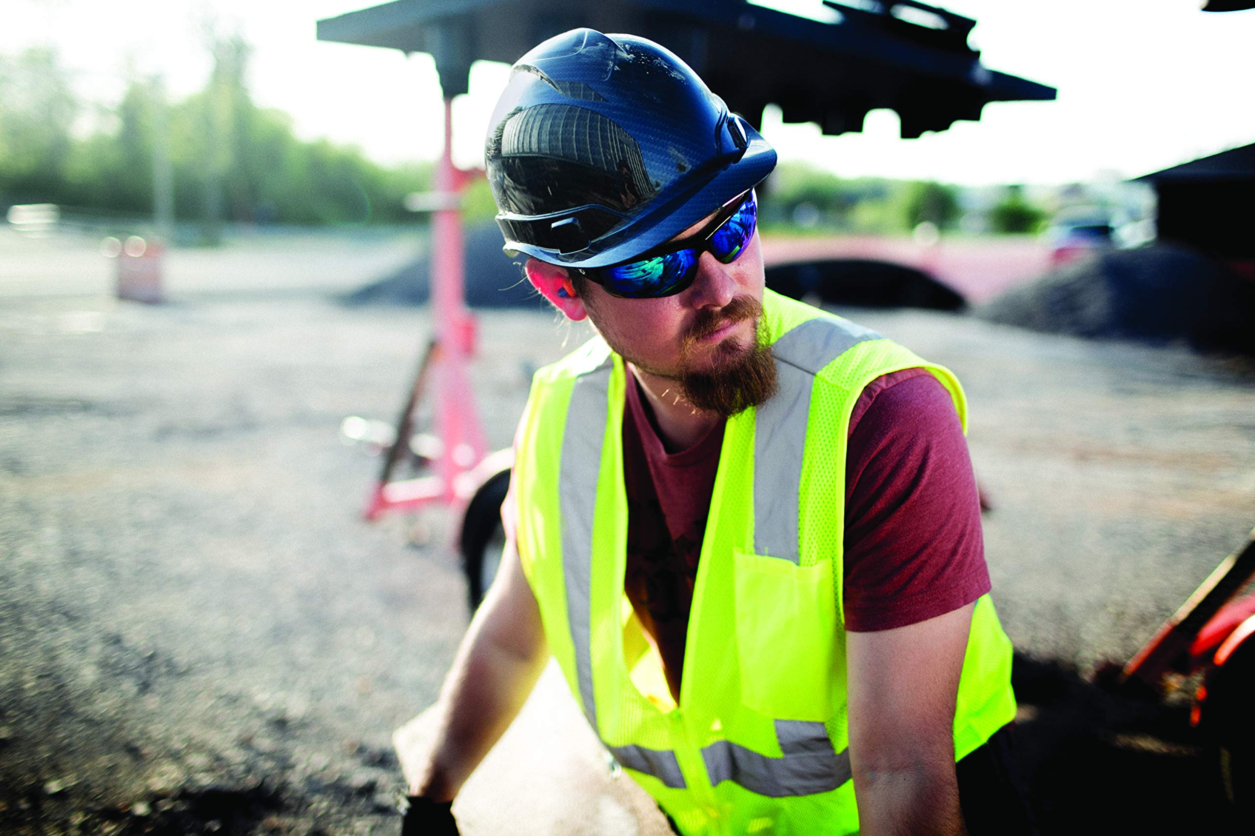 Pyramex Ridgeline Cap Style Hard Hat, 4-Point Ratchet Suspension, Hi-Vis Pink