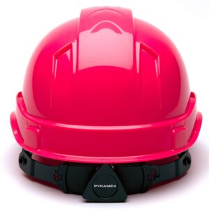 Pyramex Ridgeline Cap Style Hard Hat, 4-Point Ratchet Suspension, Hi-Vis Pink