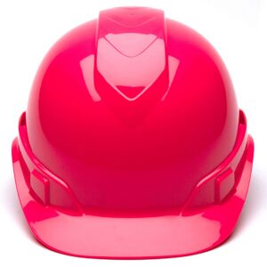 Pyramex Ridgeline Cap Style Hard Hat, 4-Point Ratchet Suspension, Hi-Vis Pink