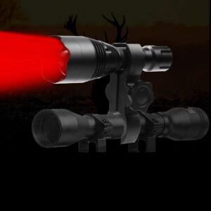 BIZOOM KL35 Hunting Flashlight Kit Zoomable Long Range Red Green LED Predator Light for Coyotes, Varmints