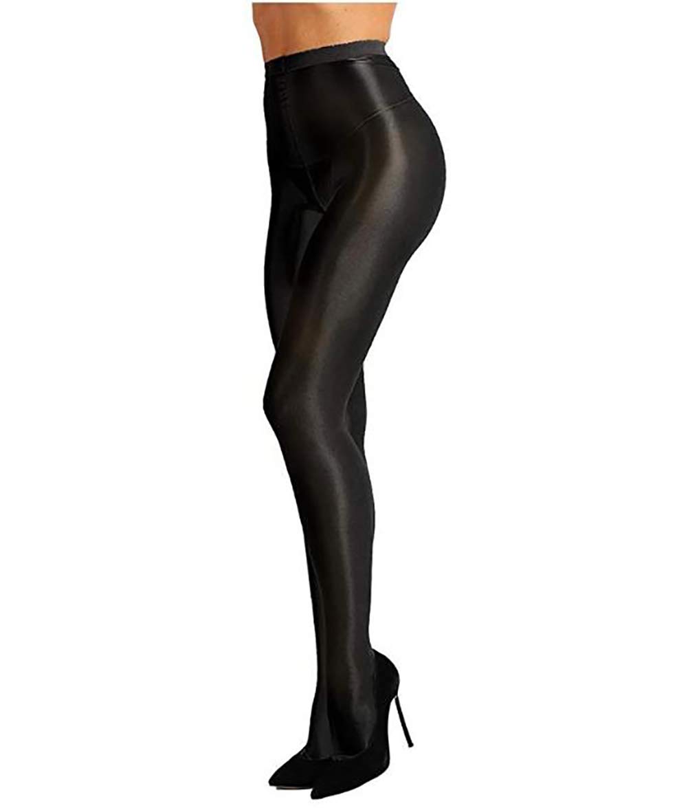 AmerStar 70D Women's Sheer Tights Stockings Oil Shiny Stockings Pantyhose Silk Pantyhose Bar Dance, Black, One Size