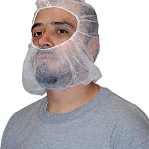 QIAN SOU Disposable Bouffant Ninja Hoods Full Face Beard Hair Net Pack of 100 White