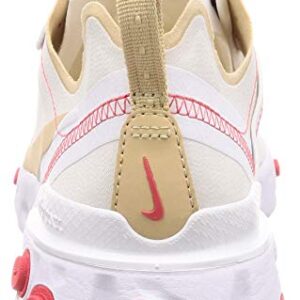 Nike Women's React Element 55 Running Shoes (7, Desert Ore/White)