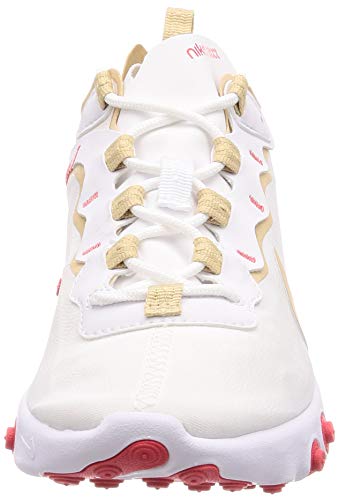 Nike Women's React Element 55 Running Shoes (7, Desert Ore/White)