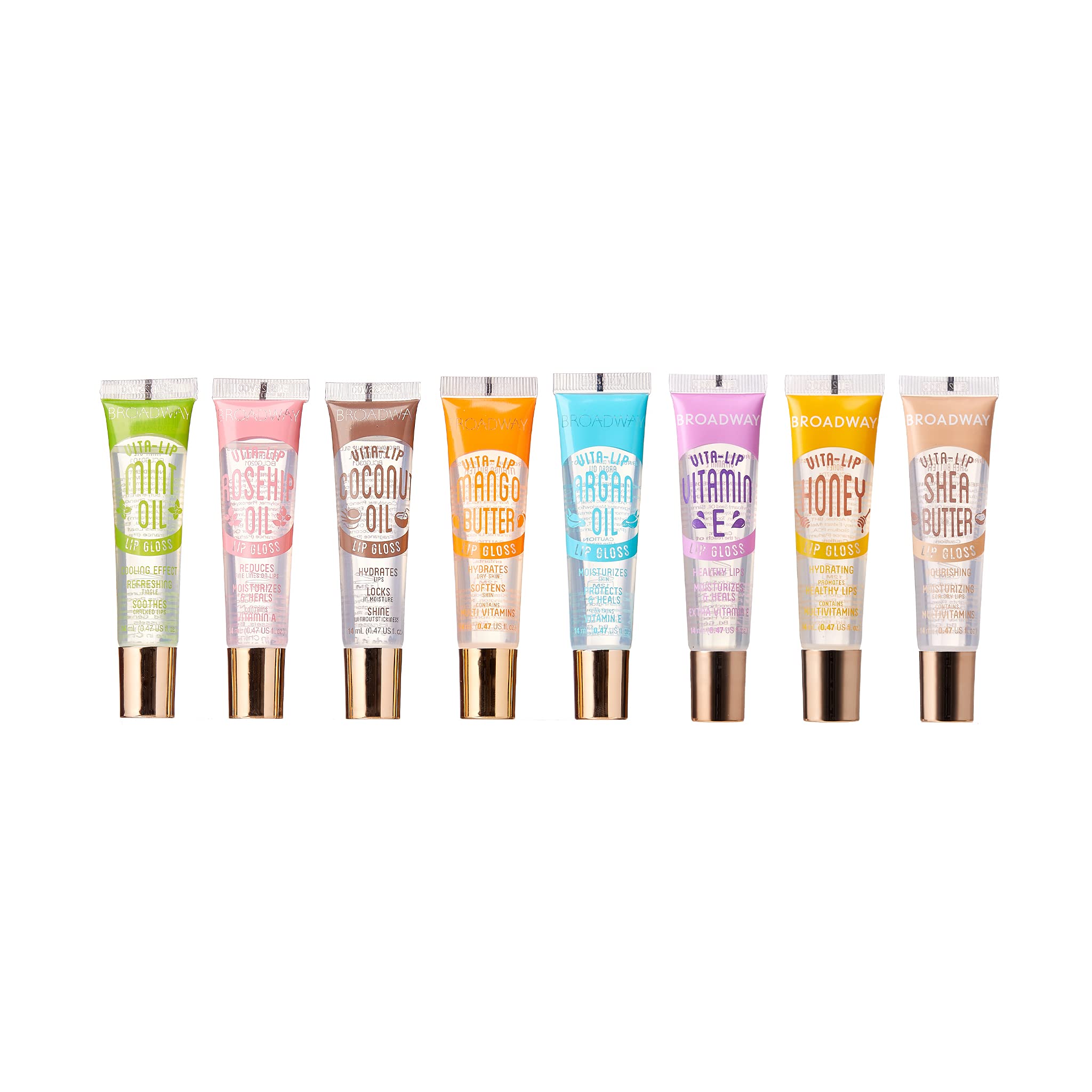 6-PACKS Kiss Broadway Clear Lip Gloss (Mint Oil)