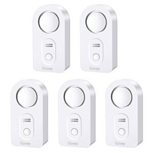 govee water leak detectors 5 pack, 100db adjustable audio alarm sensor, sensitive leak and drip alert, for kitchen bathroom basement (battery included)