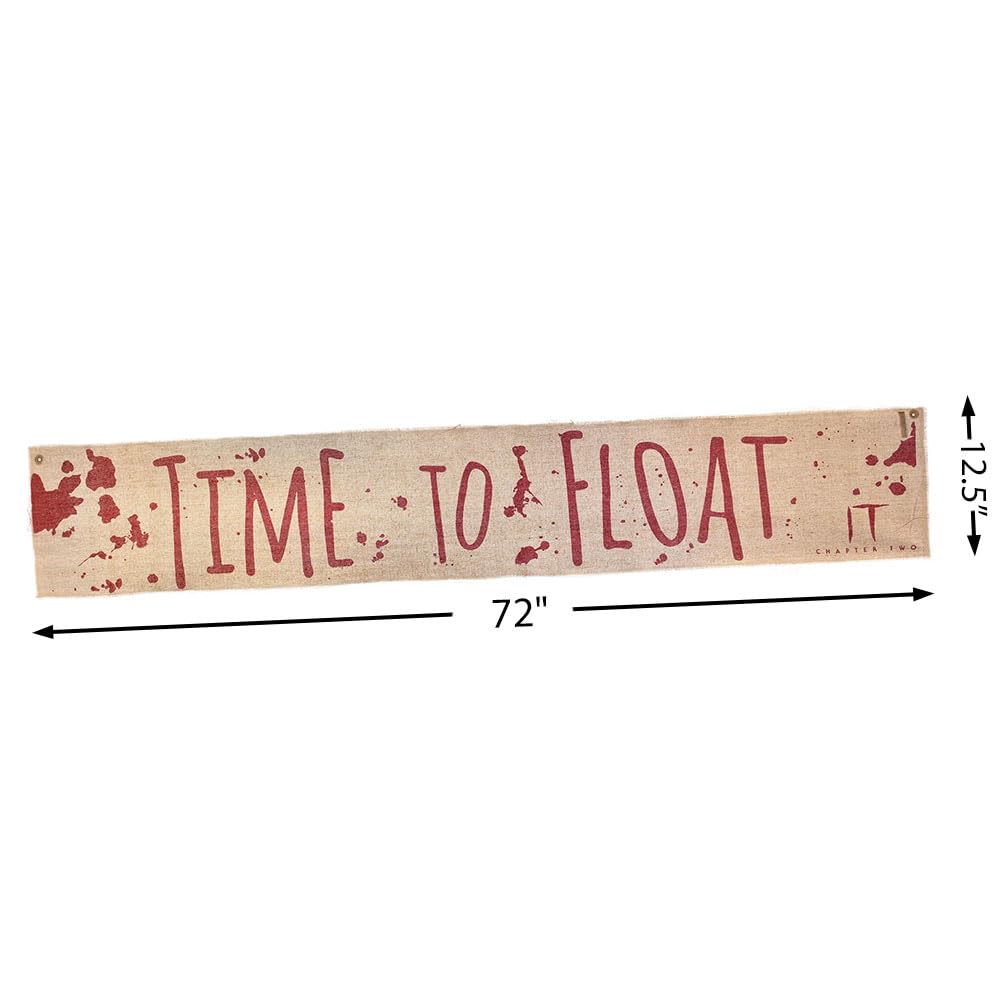 It Chapter Two "Time To Float" Cloth Banner - 12.5" x 72" (Pack of 1) -Stunning Spooky Décor for Home, Parties, & Horror Fan