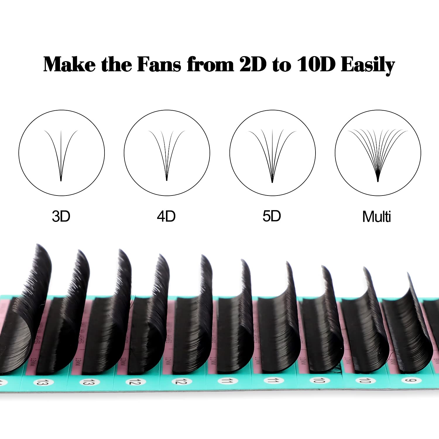 Eyelash Extension Supplies D Curl 0.07 Rapid Volume Lash Extensions Easy Fan 3D 4D 5D 6D 7D 10D Automatic Blooming Flower Lashes Self Fanning Russian Individual （D-0.07,8-15mm）