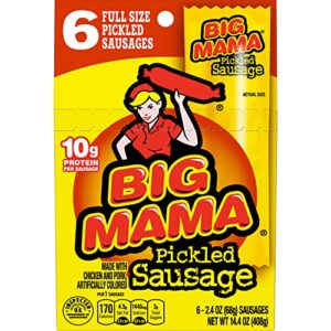 penrose big mama pickled sausages, 2.4 ounce, 6 pack