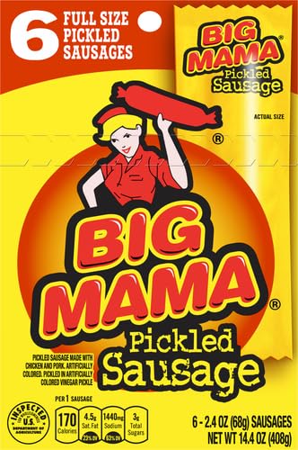 Penrose Big Mama Pickled Sausages, 2.4 Ounce, 6 Pack