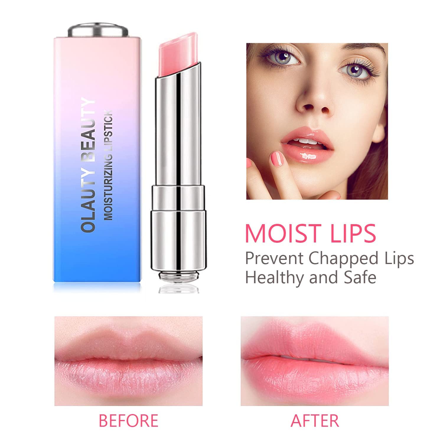 firstfly Pack of 3 Crystal Jelly Lipstick, Long Lasting Nutritious Lip Balm Lips Moisturizer Magic Temperature Color Change Lip Gloss (3 Pack)