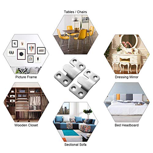 LIKERAINY Heavy Duty Large Metal Flush Mount Brackets Sectional Interlocking Connector for Sofa Furniture Photo Frame Mirror Panel Connecting Concealed Hanger Z Clips 20 Pairs