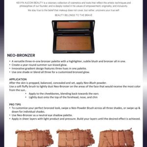 Kevyn Aucoin The Neo-Bronzer, Sunrise Light: 3 in 1 makeup palette. Highlighter, blush & bronzer in one smooth gradient makeup compact. Shimmer & matte in light, medium & deep. Sun-kissed to bronzed.