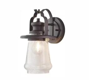 home decorators collection 1-light bronze and antique brass outdoor wall lantern