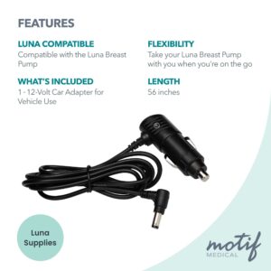 Motif Medical, 12 Volt Car Power Adapter for The Luna Breast Pump