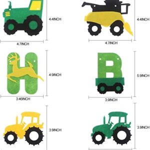 Green Tractor Birthday Banner Set with Tractor Garland Banner for Tractor Farm Themed Birthday Party Supplies Decorations