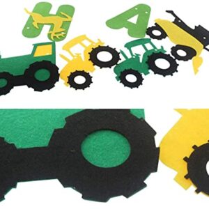 Green Tractor Birthday Banner Set with Tractor Garland Banner for Tractor Farm Themed Birthday Party Supplies Decorations