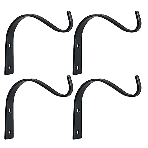 Elwiya 4 Pack Rustic Iron Wall Hooks for Hanging Lanterns Coats Mason Jar Sconces, Heavy-Duty Metal Hooks for Plant Hangers Lights and Artworks，Vintage Home Decor Indoor & Outdoor