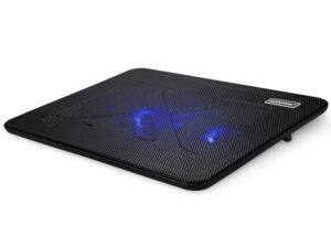 laptop cooling pad, coolertek portable slim quiet laptop notebook cooler cooling pad stand with 2 blue led fans, usb powered, adjustable angled, fits 11-14 inch laptop