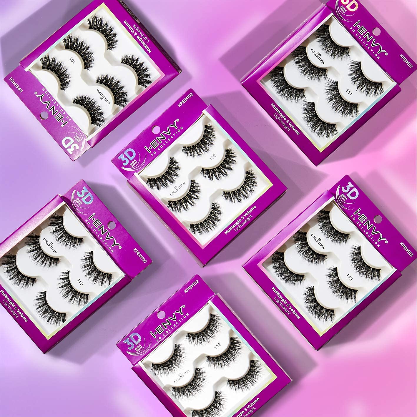 iEnvy False Eyelashes 3 Pairs Fluffy and Natural Multiangle and Volume Faux Mink Lashes (11)