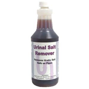 detco urinal salt remover concentrate - safe on pipes and plumbing, odor control, cleans rust, scale, and uratic salt build-up, 1 quart