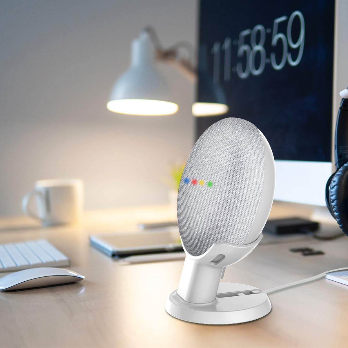 SPORTLINK Pedestal for Nest Mini (2nd Gen) and Google Home Mini (1st Generation) Improves Sound Visibility and Appearance - A Must Have Mount Holder Stand for Nest Mini (2nd Gen)/ Home Mini (2pack)