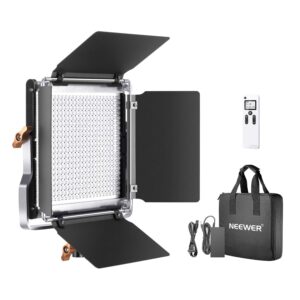 neewer advanced 2.4g 480 led video light, dimmable bi-color led panel with lcd screen and 2.4g wireless remote