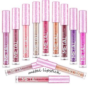 Glitter Shimmer Liquid Lipstick Set 12 Colors Shinning and Long Lasting Waterproof Colourful Lip Gloss Set (12 PCS)