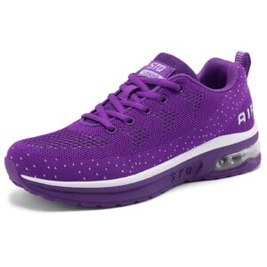 women's road running sneakers fashion sport air fitness workout gym jogging walking shoes 8 purple