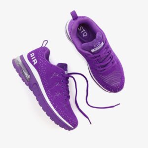 Women's Road Running Sneakers Fashion Sport Air Fitness Workout Gym Jogging Walking Shoes 8 Purple