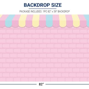 Allenjoy 7x5ft Pink Brick Wall Ice Cream Shop Backdrop for Birthday Party Baby Girl Shower Decorations Photography Background Photo Booth Cake Table Banner