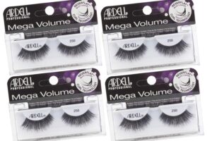 ardell mega volume lash 250 multi-layered false lashes with curl technology, 4 pairs