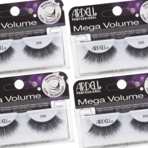 Ardell Mega Volume Lash 250 Multi-Layered False Lashes with Curl Technology, 4 pairs