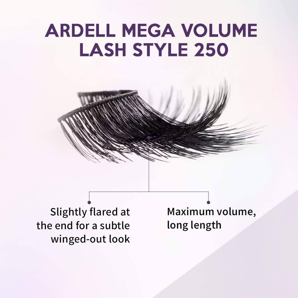 Ardell Mega Volume Lash 250 Multi-Layered False Lashes with Curl Technology, 4 pairs