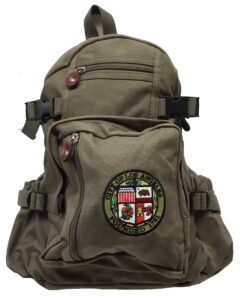 city of los angeles large olive green backpack