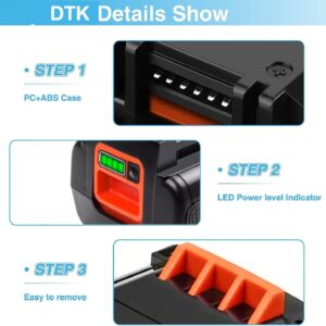 DTK 3.5Ah 40V MAX Battery Replacement for Black and Decker 40V Lithium Battery LBX2040 LBX36 LBXR36 LBXR2036 LST540 LST136W Replacement for Black&Decker 40V Lithium Battery