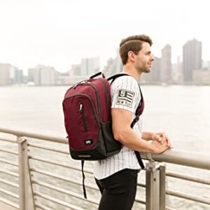 Solo New York VAR704-60 Varsity Region Backpack for Women and Men, Fits 15.6-inch Laptop and Notebook Perfect for Business, Travel, School and College – Burgundy