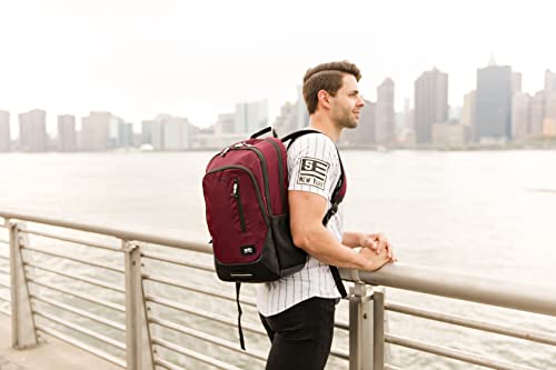 Solo New York VAR704-60 Varsity Region Backpack for Women and Men, Fits 15.6-inch Laptop and Notebook Perfect for Business, Travel, School and College – Burgundy